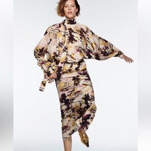 Zara printed midi dress